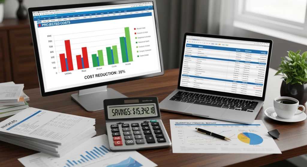 Calculadora que mostra a comparação de economia de custos entre a produção de vídeo tradicional e os custos de vídeo gerados por IA