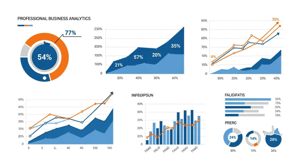 Gráfico de crescimento dos negócios mostrando métricas de sucesso e estatísticas de taxas de fracasso do departamento de marketing de uma pessoa