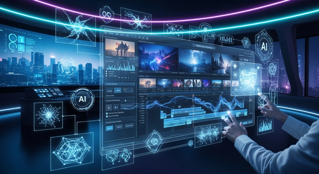 Conceitos futuristas de tecnologia de IA para a produção de vídeos musicais da próxima geração