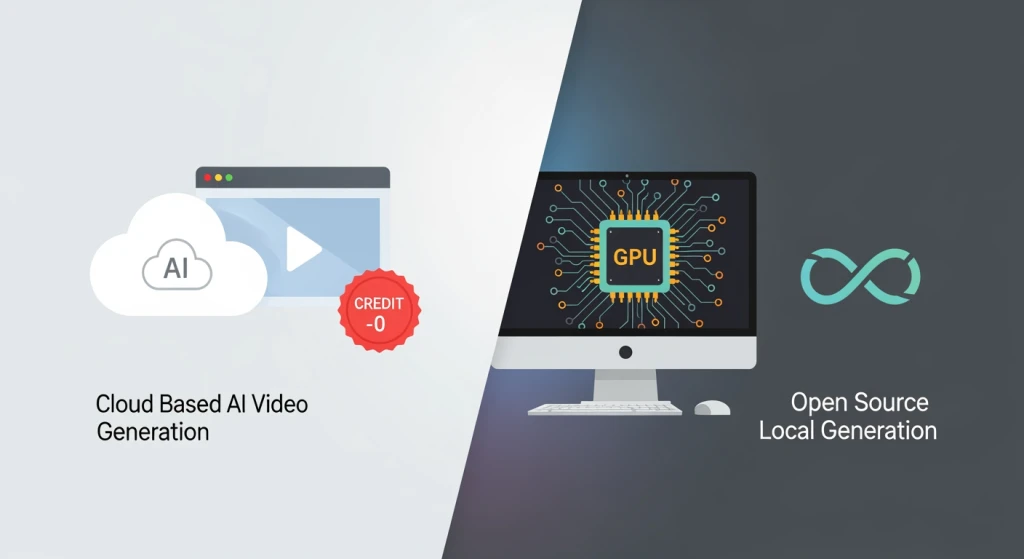 Comparação lado a lado da geração de vídeo baseada em nuvem do Kling AI 3.0 com a geração local de código aberto do Wan 2.2