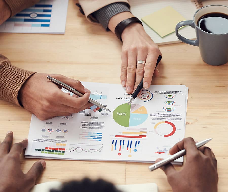 People Discussing Charts and Graphs Analysis and Roadmap